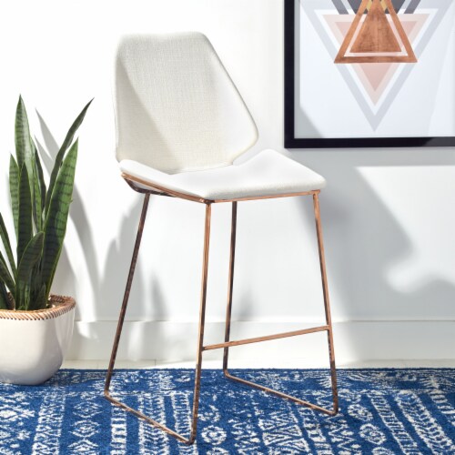 SAFAVIEH Masami Counter Stool White / Gold Perspective: back