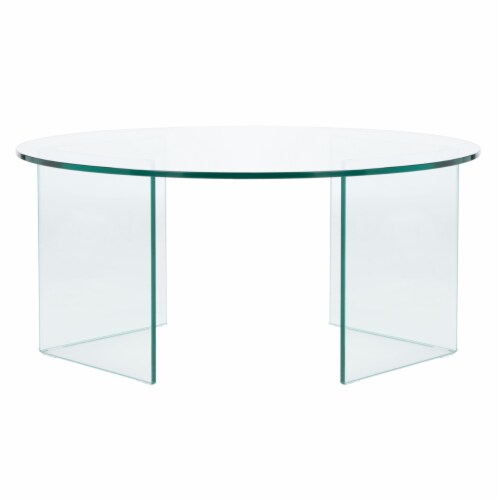 SAFAVIEH Bexon Tempered Glass Coffee Table Clear COF7301A-2BX Perspective: back