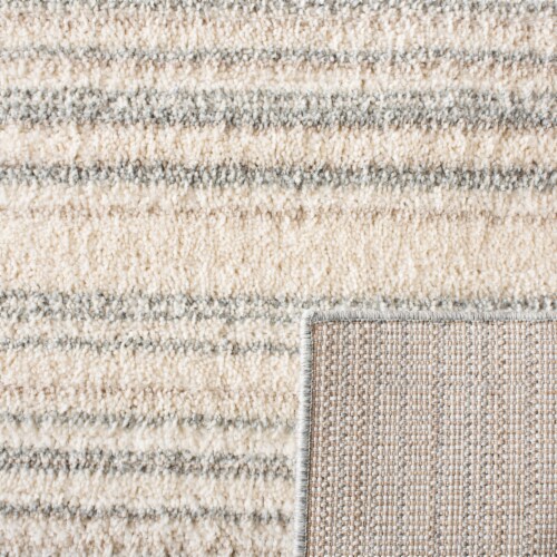 Safavieh Martha Stewart Collection Lucia Shag Stripe Accent Rug - Light Gray/White Perspective: back