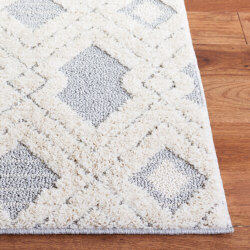 Safavieh Martha Stewart Lucia Shag Area Rug - White/Light Gray Perspective: back