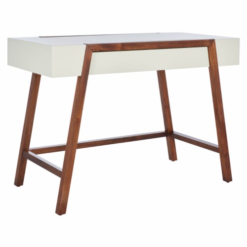 SAFAVIEH Marwood Desk White / Brown Perspective: back
