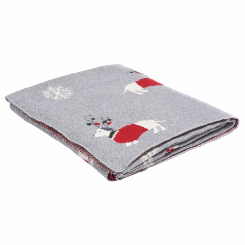 Safavieh Grey & Red Sleighbells Throw Perspective: back
