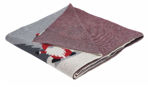 Safavieh Elves Throw Blanket - Grey/Red Perspective: back