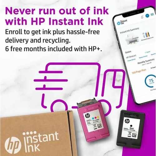HP DeskJet 2752e AIO w/ HP+ Perspective: back
