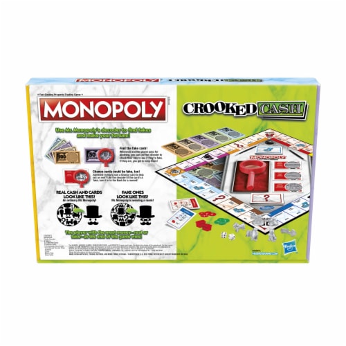 Hasbro Gaming Monopoly Crooked Cash Board Game Perspective: back