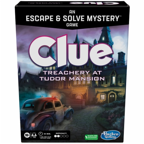 Hasbro Gaming Clue Treachery at Tudor Mansion Game Perspective: back