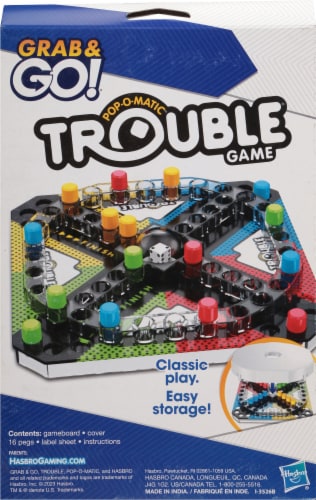 Hasbro Gaming® Pop-O-Matic® Trouble® Grab & Go!® Game Perspective: back