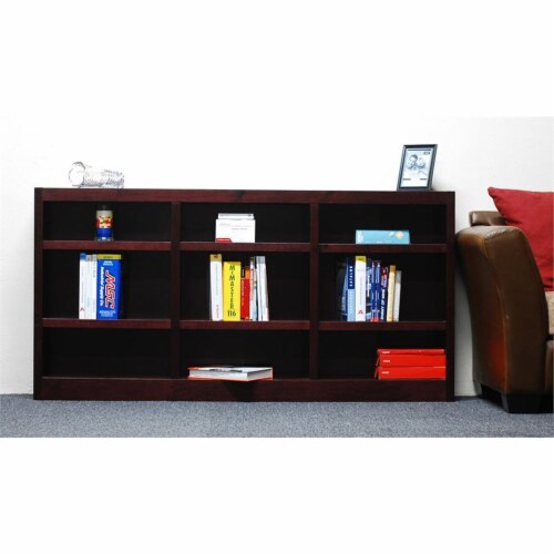 Bowery Hill Traditional 36 Tall 9 Shelf Triple Wide Wood Bookcase