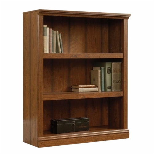 Pemberly Row 3 Shelf Bookcase in Washington Cherry Perspective: back