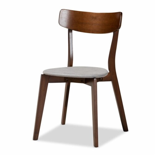 Bowery Hill Light Gray Fabric Upholstered Wood 4-Piece Dining Chair Set Perspective: back