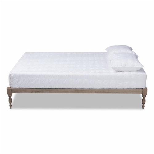 Bowery Hill Full Size Grey Finished Wood Platform Bed Frame Perspective: back
