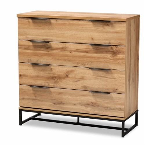 Black metal and wood cheap dresser