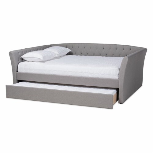 Upholstered queen daybed shop with trundle