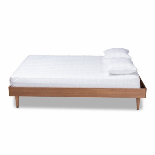 Bowery Hill Full Size Ash Brown Finished Wood Bed Frame Perspective: back