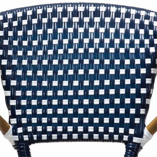 Bowery Hill Dining Side Chair in Navy and White (Set of 2) Perspective: back