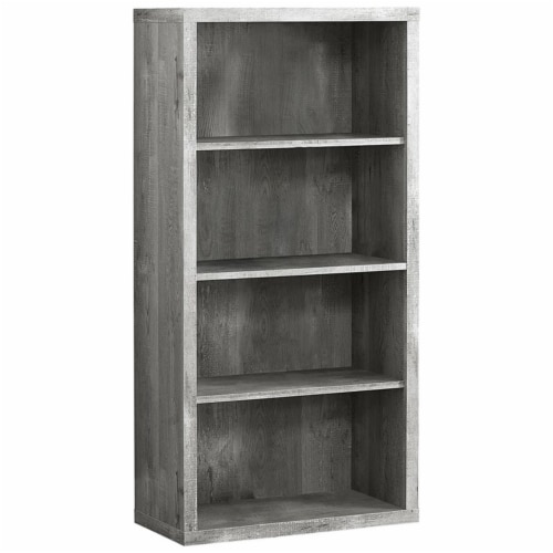 Home Square 4 Adjustable Shelves Wood Bookcase Set in Gray (Set of 2) Perspective: back