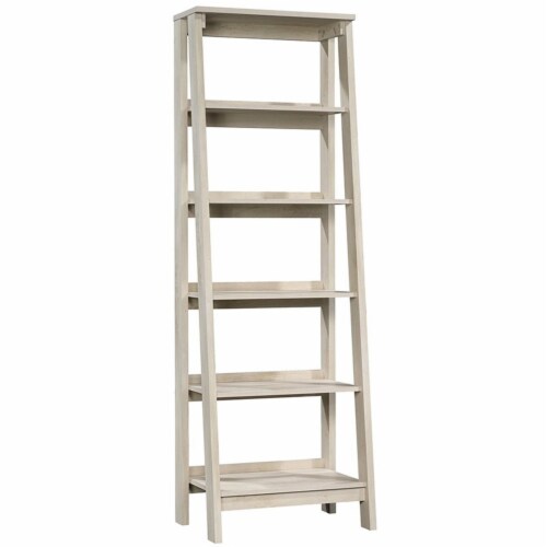 Home Square 5 Shelf Wood Bookcase Set in Chalked Chestnut (Set of 2) Perspective: back