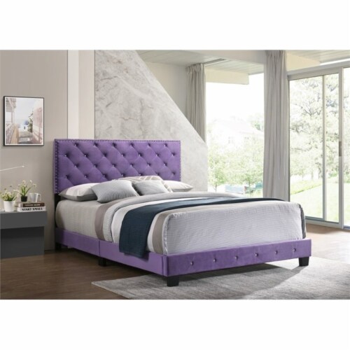 Lilac upholstered bed discount