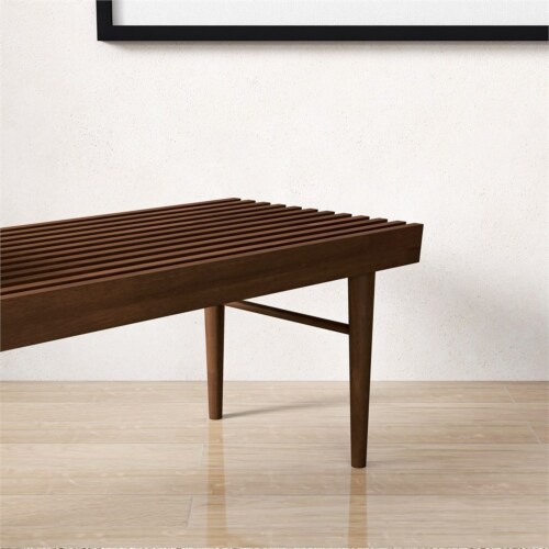 Mid century modern shop bench with back