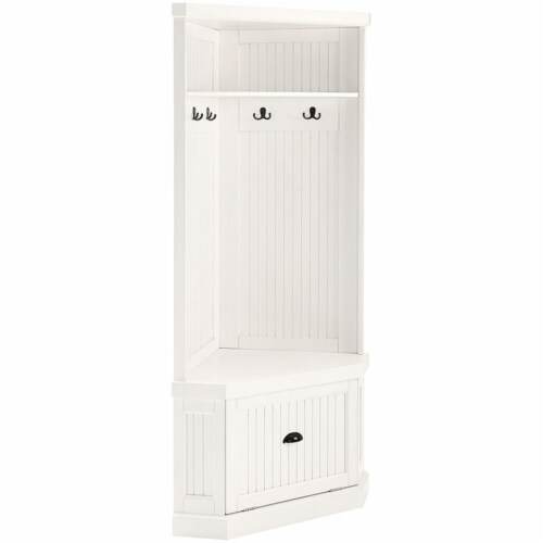Prepac corner hall tree white deals
