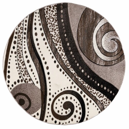 MDA Home Rhodes Brown Contemporary Polypropylene Area Rug - 5'2  x 5'2 Perspective: back