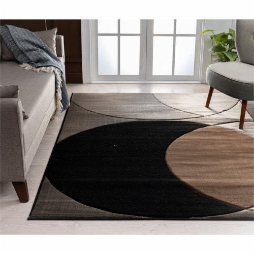 MDA Home Rhodes Brown Contemporary Polypropylene Area Rug - 5'2  x 7'5 Perspective: back