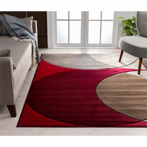 MDA Home Rhodes Red Contemporary Polypropylene Area Rug - 2'5  x 3'9 Perspective: back