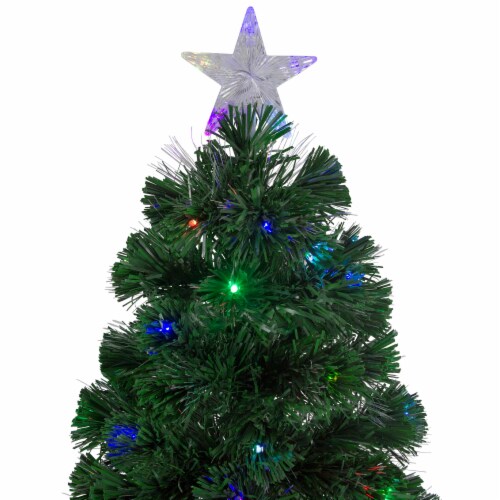 Northlight 6' Pre-Lit Color Changing Fiber Optic LED Christmas Tree with Star Tree Topper Perspective: back
