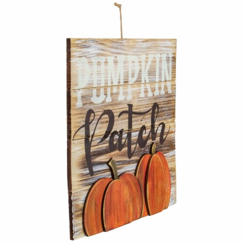 Northlight 12  Pumpkin Patch Fall Harvest Wooden Wall Sign Perspective: back