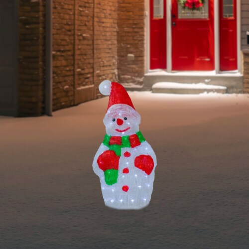 Northlight 25  Lighted Commercial Grade Acrylic Christmas Snowman Display Decoration Perspective: back