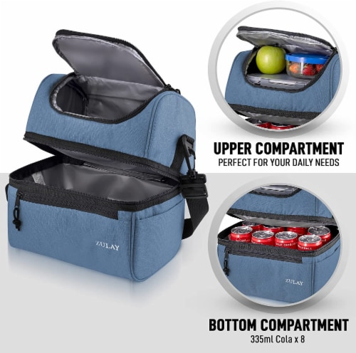 Zulay Kitchen Insulated 2-Compartment Lunch Box Bag With Strap - Denim, 1 -  Gerbes Super Markets