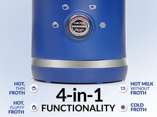 Zulay Kitchen 4 in 1 Automatic Milk Frother For Hot and Cold Milk - Blue Perspective: back