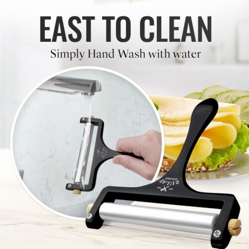Zulay Kitchen Adjustable Hand Held Cheese Cutter with 2 Extra Wires Perspective: back