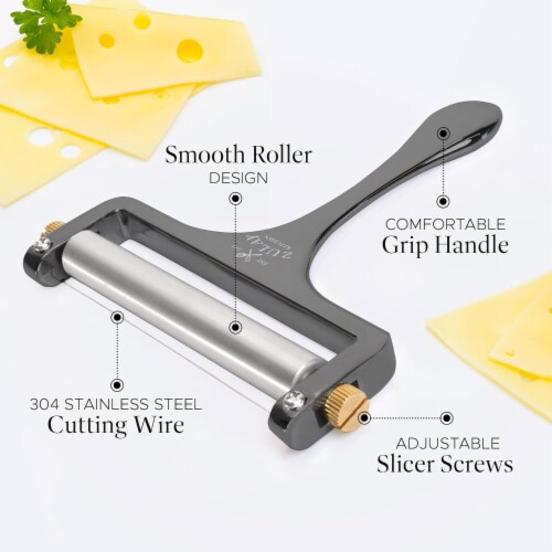 Zulay Kitchen Adjustable Hand Held Cheese Cutter with 2 Extra Wires Perspective: back
