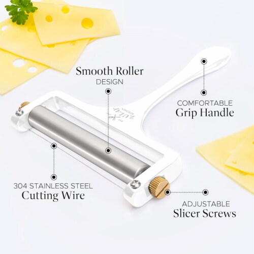 Zulay Kitchen Adjustable Hand Held Cheese Cutter with 2 Extra Wires Perspective: back