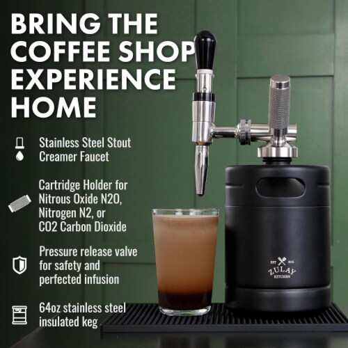 Zulay Kitchen Nitro Cold Brew Maker with Pressure Relieving Valve Creamer Faucet 1 Ralphs