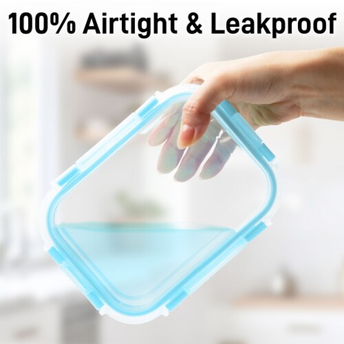 Zulay 12 Pack Airtight Borosilicate Glass Meal Prep Containers with Lids Perspective: back
