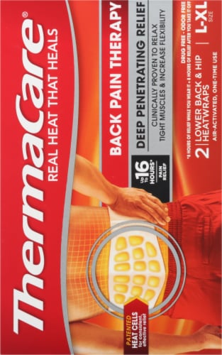ThermaCare® Advanced Back Pain Therapy l/xl Lower Back and Hip Heatwraps Perspective: back