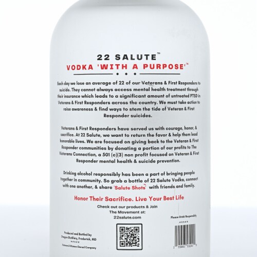 22 Salute™ Vodka With a Purpose Perspective: back