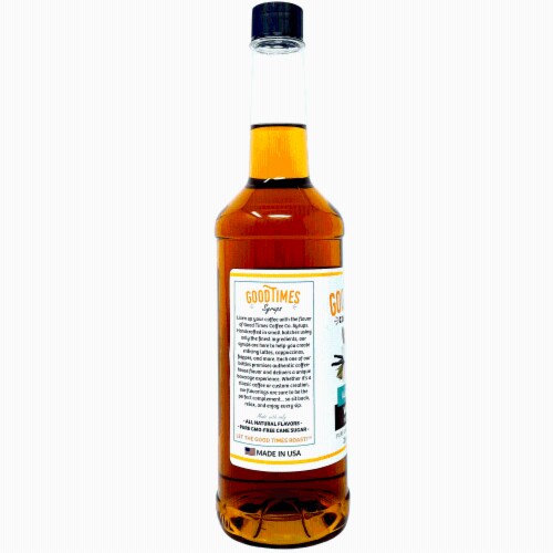 Vanilla Syrup, All Natural, Vegan, Gluten-Free, Non-GMO Cane Sugar (25.4 Fluid Ounce Bottle) Perspective: back