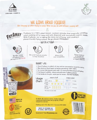 FryAway Cooking Oil Solidifier Perspective: back