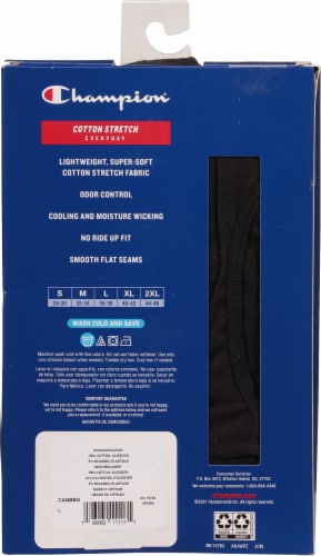 Champion® Large Cotton Stretch Boxer Brief - Assorted Colors Perspective: back