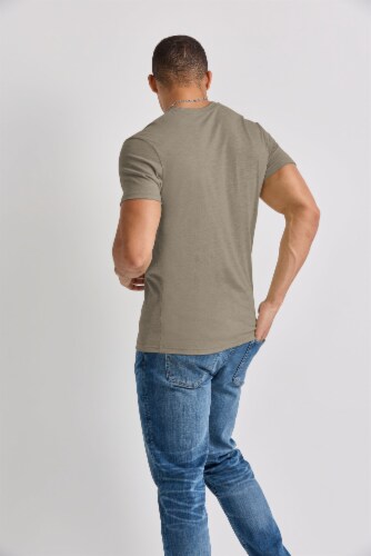 Hanes Men's Tri-Blend Short Sleeve Crew Neck Tee - Heather Gray Perspective: back