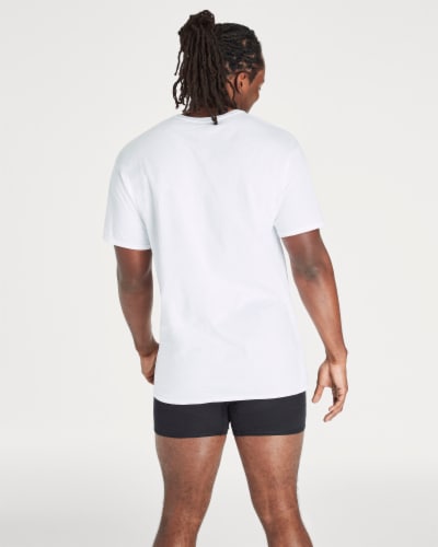 Hanes Ultimate Tall Man Cotton Crewneck T-Shirt - White Perspective: back
