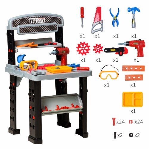 Black & Decker Junior Play Workbench - with 24 Toy Tools and