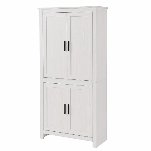 64 4-Door Kitchen Freestanding Storage Pantry Cabinet w/ 5-Tier Shelves ...