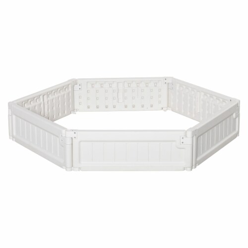 4' x 2' Raised Garden Bed, Plastic Open Planter Box, Veggie Cultivation, White Perspective: back