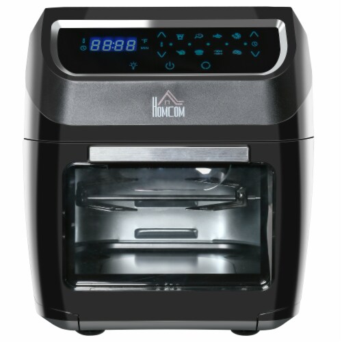 12 QT Countertop Oven Air Fryer Toaster Roast Broil Bake Dehydrate, 1700 W Black Perspective: back