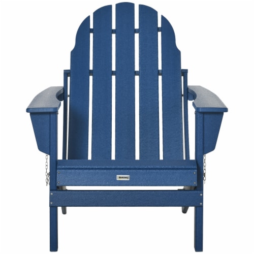 Outside Patio & Backyard Lounge Folding Adirondack Chair Ergonomic Design, Blue Perspective: back
