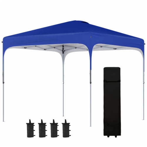 Pop Up Gazebo Foldable Canopy Tent with Wheeled Carry Bag & 4 Leg Weight Bags Perspective: back